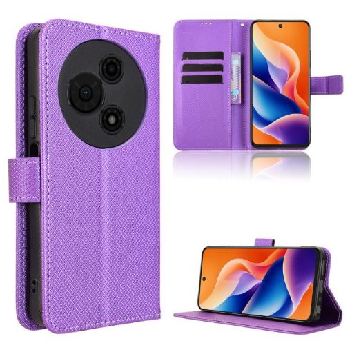 TCL 605/60 SE Purple Diamond Texture Leather Phone Case - 1