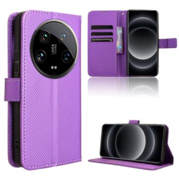 Xiaomi 14 Ultra Purple Diamond Texture Leather Phone Case - 1