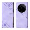 Xiaomi 14 Ultra Light Purple Embossed Leather Phone Case Skin Feel - 2