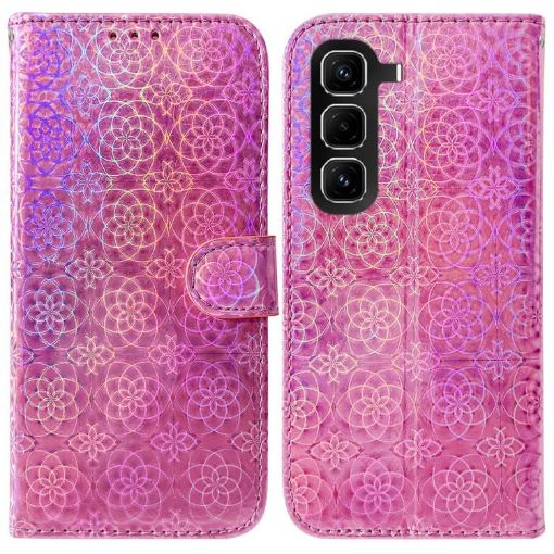 Infinix Hot 50 Pro 4G Pink Leather Magnetic Buckle Phone Case - 1