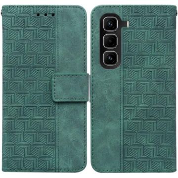 Infinix Hot 50 Pro 4G Green Geometric Embossed Leather Phone Case - 1