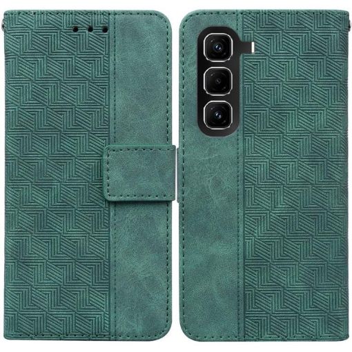 Infinix Hot 50 Pro+ 4G Green Geometric Embossed Leather Case - 1