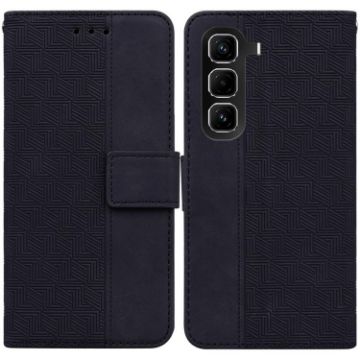 Infinix Hot 50 Pro+ 4G Black Geometric Embossed Leather Case - 1