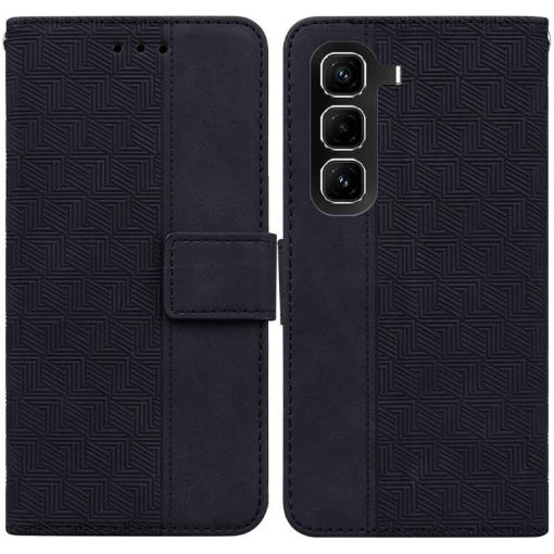 Infinix Hot 50 Pro+ 4G Black Geometric Embossed Leather Case - 1