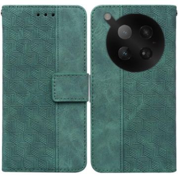 Infinix Zero 40 4G/5G Green Geometric Embossed Leather Phone Case - 1
