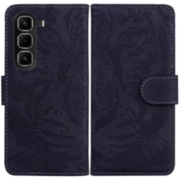 Infinix Hot 50 Pro+ 4G Black Tiger Embossing Flip Leather Case - 1