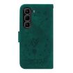 Infinix Hot 50 Pro+ 4G Green Butterfly Rose Embossed Leather Case - 4