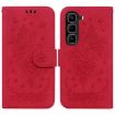 Infinix Hot 50 Pro+ 4G Red Butterfly Rose Embossed Leather Case - 1