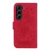 Infinix Hot 50 Pro+ 4G Red Butterfly Rose Embossed Leather Case - 4