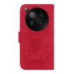 Infinix Zero 40 4G/5G Red Butterfly Rose Embossed Leather Case - 4