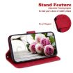 Infinix Zero 40 4G/5G Red Butterfly Rose Embossed Leather Case - 6