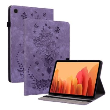Samsung Galaxy Tab A7 10.4 2020 T500 Butterfly Rose Leather Case Purple - 1