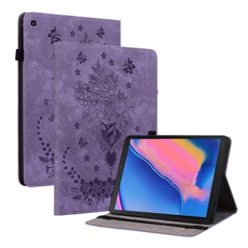 Samsung Galaxy Tab A 8.0 2019 T290 Butterfly Rose Leather Case Purple - 1