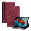 Samsung Galaxy Tab S9+ Red Butterfly Rose Embossed Leather Case - 1