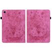 Samsung Galaxy Tab 9+ Rose Red Butterfly Embossed Leather Case - 2
