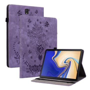 Samsung Galaxy Tab S4 10.5 SM-T830 Purple Butterfly Rose Leather Case - 1