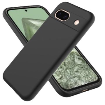 Google Pixel 8a Black Liquid Silicone Shockproof Phone Case - 1