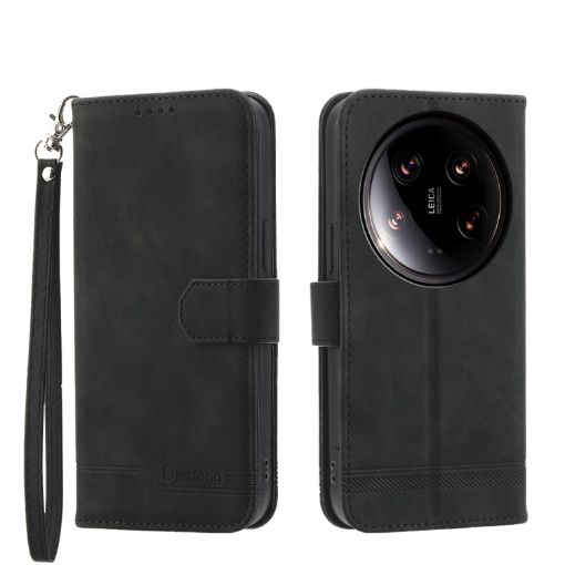 Xiaomi 14 Ultra Dierfeng TPU + PU Leather Phone Case - Black - 1