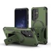 Samsung Galaxy A35 Armor MagSafe Holder Hybrid Phone Case - Army Green - 1
