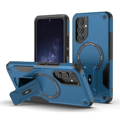 Samsung Galaxy A54 5G Armor MagSafe Holder Hybrid Case Dark Blue - 1