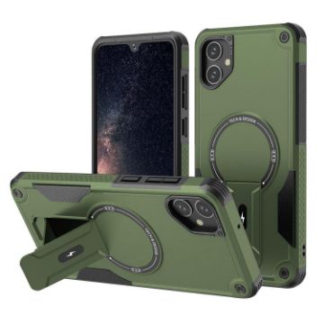 Samsung Galaxy A05 Armor MagSafe Holder Hybrid Case - Army Green - 1