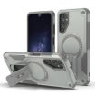 Samsung Galaxy A14 4G/5G Grey Armor MagSafe Holder Hybrid Case - 1