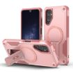 Samsung Galaxy A15 Armor MagSafe Holder Hybrid TPU Case - Pink - 1