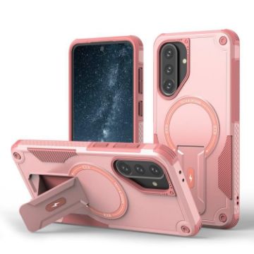 Samsung Galaxy A36/A56 5G Pink Armor MagSafe Holder Hybrid Phone Case - 1