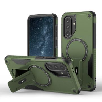 Samsung Galaxy A36/A56 5G Armor MagSafe Holder Case Army Green - 1