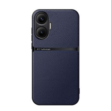 Redmi Turbo 4 Pro Litchi Leather Shockproof Phone Case - Navy Blue - 1