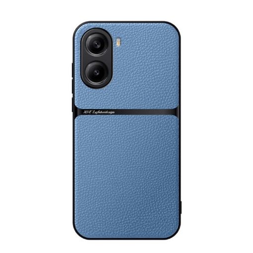 Redmi Turbo 4/Poco X7 Pro Litchi Leather Shockproof Case - Blue - 1