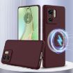 Motorola Edge 40 Shockproof Silicone Magsafe Case - Plum Color - 1