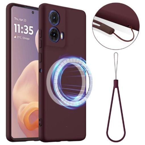 Moto G85/S50 Neo 5G Shockproof Silicone Magsafe Case - Plum Color - 1