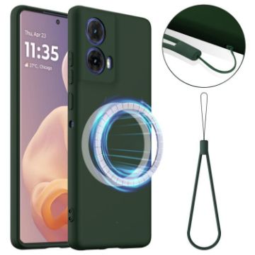 Moto G85/S50 Neo 5G Shockproof Silicone Magsafe Case - Dark Green - 1