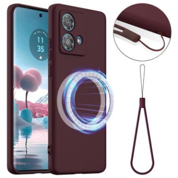 Motorola Edge 40 Neo Shockproof Silicone Magsafe Case - Plum Color - 1