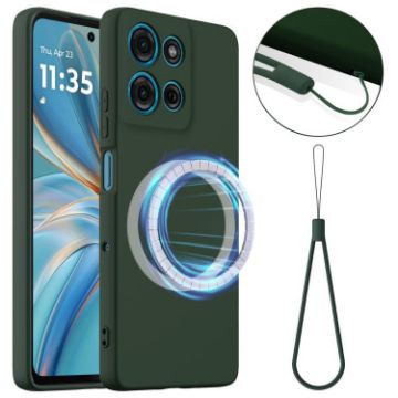 Moto G 2025 5G Shockproof Silicone Magsafe Case - Dark Green - 1