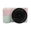 Sony ZV-E10 II/ZV-E10M2 Litchi Texture Silicone Case - Jelly Pink Green - 1