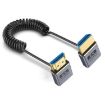 0.7m Coiled Coaxial 8K HDMI 2.1 Cable, Up to Down Elbow, 48Gbps - 1