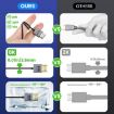 0.7m Coiled 8K HDMI 2.1 Cable, Male to Female Right Elbow, 48Gbps - 6
