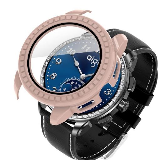 Aigo Smart Watch M8 Pink Tempered Film PC Protective Case - 1
