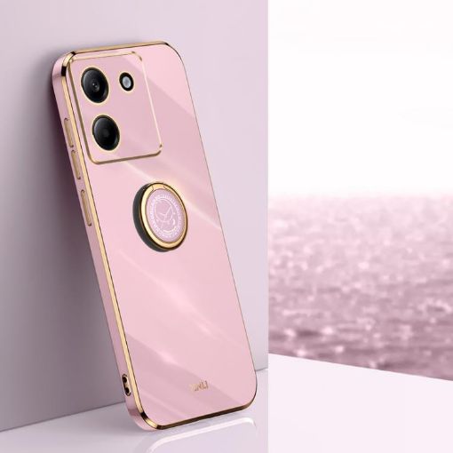 XINLI 6D Electroplate TPU Case with Ring for Xiaomi Poco M7 Pro 5G - Purple - 1