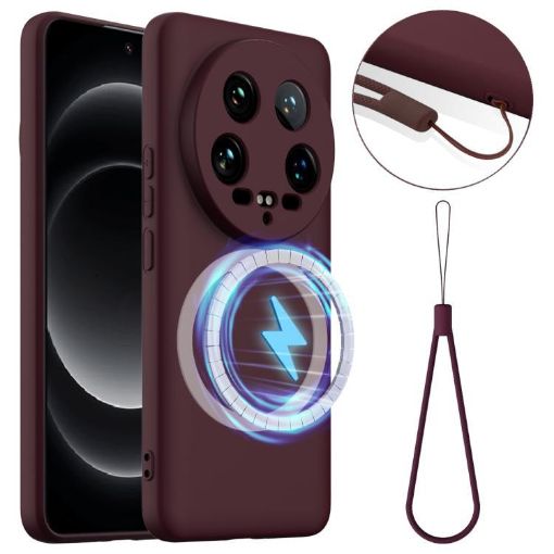 Xiaomi 14 Ultra Shockproof Silicone Magsafe Case - Plum Color - 1