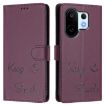 Violet RFID Leather Phone Case for vivo S30 Pro mini - Smile Embossing - 2