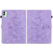 Tecno Megapad 11 Purple Lily Embossed Leather Tablet Case - 2