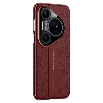Huawei Pura 80 Pro/Pro+ 5G Red Leather Phone Case - Cloud Dragon Pattern - 1
