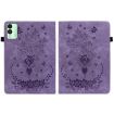 Tecno Megapad 11 Purple Butterfly Rose Embossed Leather Tablet Case - 2
