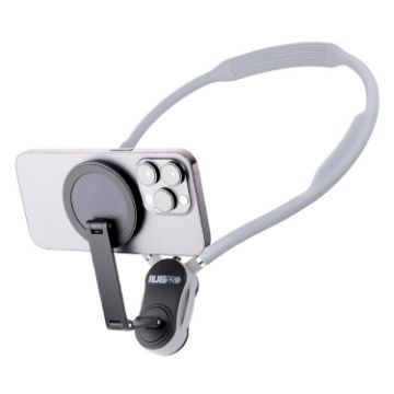 RUIGPRO Magnetic Neck Mount Anti-shake Phone Bracket - Grey - 1
