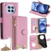 OPPO Find X8s Pink Crossbody Chain Fishtail Litchi Leather Case - 1
