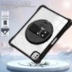 iPad Pro 13 2024 Rotation Grip Holder TPU Hybrid Clear Case (Black) - 3