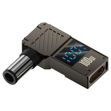 HP 100W Type-C to DC7.4x5.0mm Charging Adapter with Digital Display - 1